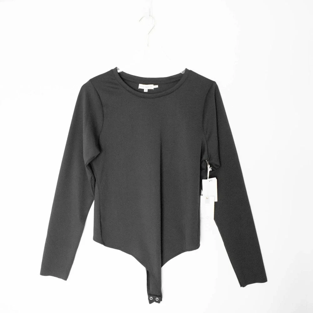 Good American Black Scoop Neck Full Sleeve Bodysuit Size XL - Picture 2 of 6